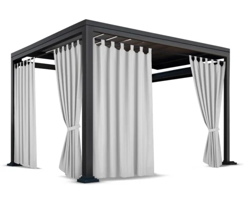 ZMOS-01. Waterdicht Tuingordijn met Lussen β Lichtgrijs (190cm hoog)