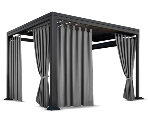 ZMOS-02. Waterdicht Tuingordijn met Lussen – Grijs (190cm hoog)