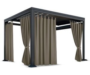 Waterdicht Tuingordijn met Lussen – Khaki (190cm hoog)