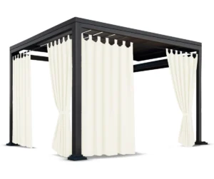 Waterdicht Tuingordijn met Lussen – Ecru (190cm hoog)