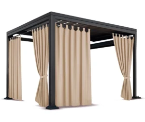 Waterdicht Tuingordijn met Lussen – Beige (190cm hoog)