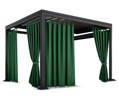 ZMOS-08. Waterdicht Tuingordijn met Lussen – Donkergroen (190cm hoog)