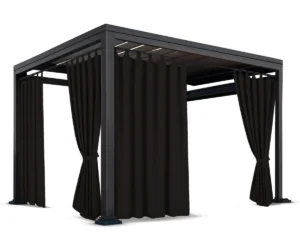 Waterdicht Tuingordijn met Lussen – Zwart (190cm hoog)