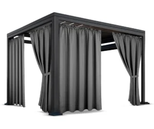 Waterdicht Tuingordijn met Plooien - Donkergrijs (200cm hoog)