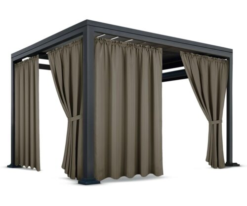 ZMOT-04 Waterdicht Tuingordijn met Plooien - Khaki (200cm hoog)