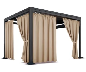 Waterdicht Tuingordijn met Plooien - Camel (200cm hoog)