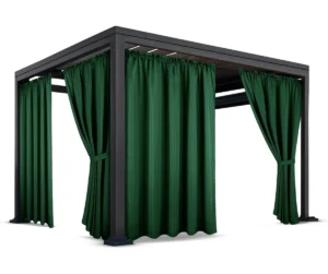 Waterdicht Tuingordijn met Plooien - Donkergroen (200cm hoog)