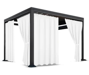 Waterdicht Tuingordijn met Plooien - Wit (200cm hoog)