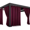 Waterdicht Tuingordijn met Plooien - Bordeaux (200cm hoog)