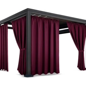 Waterdicht Tuingordijn met Plooien - Bordeaux (200cm hoog)