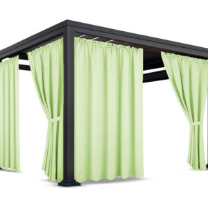 Waterdicht Tuingordijn met Plooien - Lime (200cm hoog)