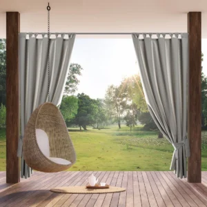 Waterdicht Buitengordijn Linnenlook - Grijs (260cm hoog)