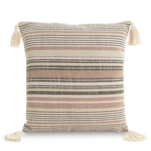 Boho kussensloop met strepen en franjes JJQ-06