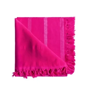 Gestreepte Strandhanddoek - Magenta