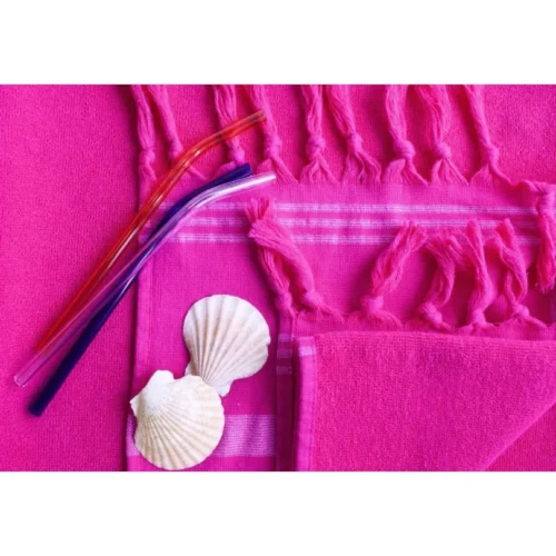 810px_RFW-01d Gestreepte Strandhanddoek - Magenta