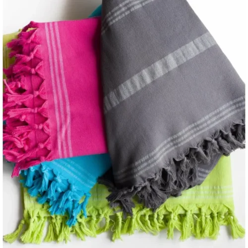 810px_RFW-zb Gestreepte Strandhanddoek - Limoen